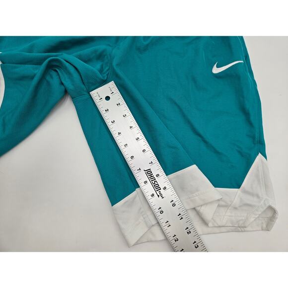 Nike Basketball Training Shorts Teal White Activewear Dri Fi, Size - Picture 2 of 5
